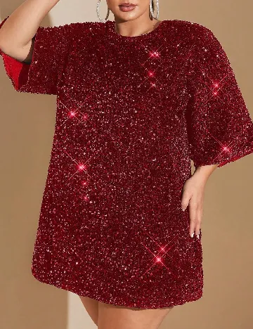 Rochie scurta SHEIN CURVE, rosu
