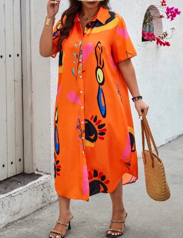 Rochie medie SHEIN CURVE, mix culori