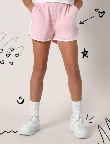 Pantaloni scurti Shein Kids, roz