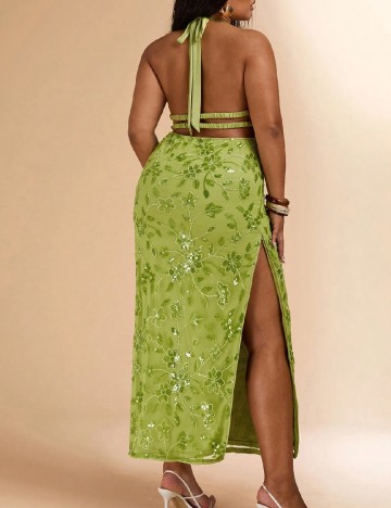 Rochie lunga SHEIN CURVE, verde