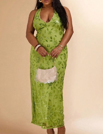 Rochie lunga SHEIN CURVE, verde