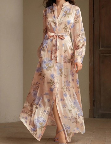 Rochie lunga Anewsta, floral print