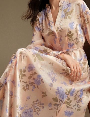Rochie lunga Anewsta, floral print
