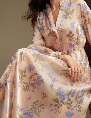 Rochie lunga Anewsta, floral print
