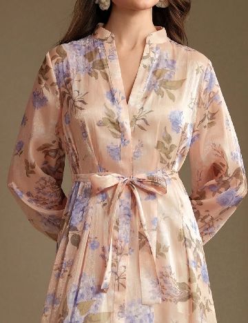 Rochie lunga Anewsta, floral print