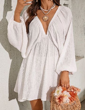 Rochie scurta SHEIN CURVE, alb