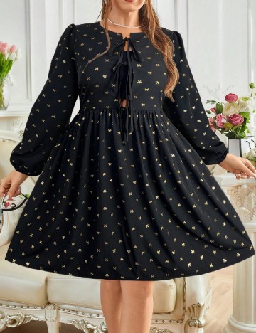 Rochie scurta SHEIN CURVE, negru/auriu
