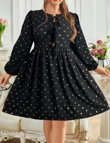 Rochie scurta SHEIN CURVE, negru/auriu