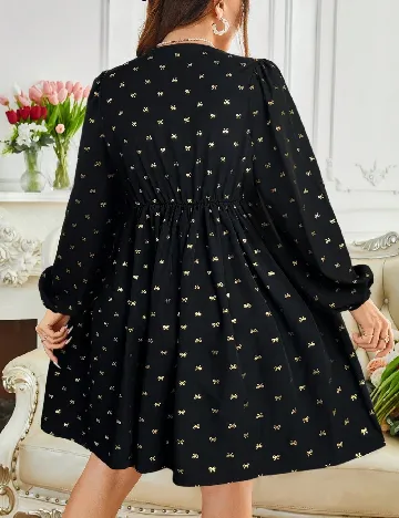 Rochie scurta SHEIN CURVE, negru/auriu