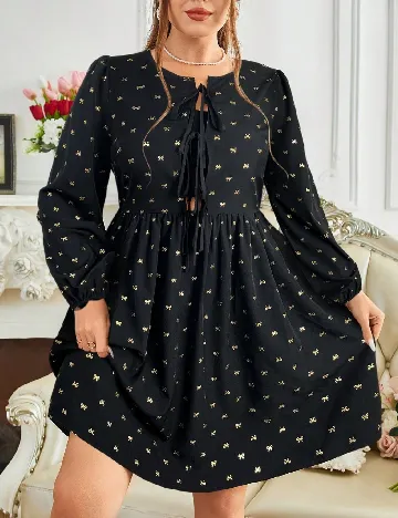 Rochie scurta SHEIN CURVE, negru/auriu
