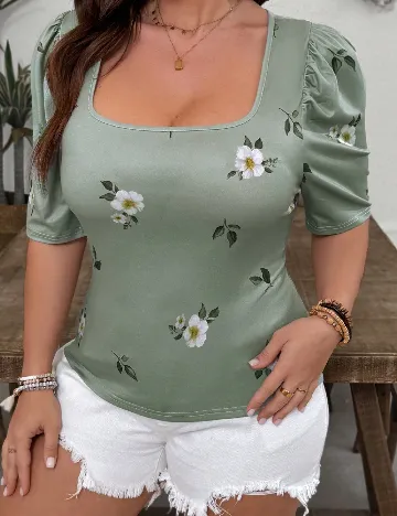 Bluza SHEIN CURVE, verde