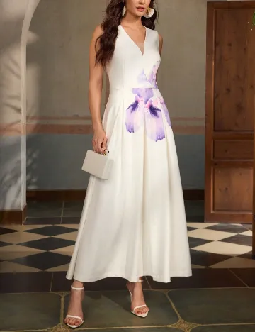 Rochie lunga Zeylah, alb