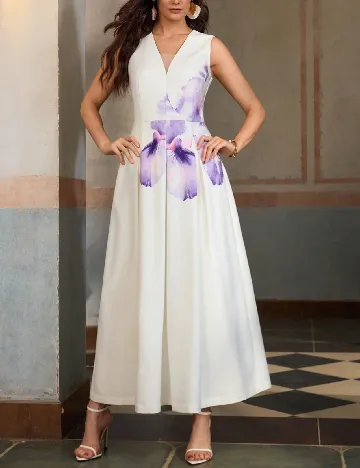 Rochie lunga Zeylah, alb