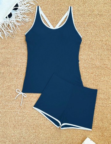 Costum de baie SHEIN, bleumarin