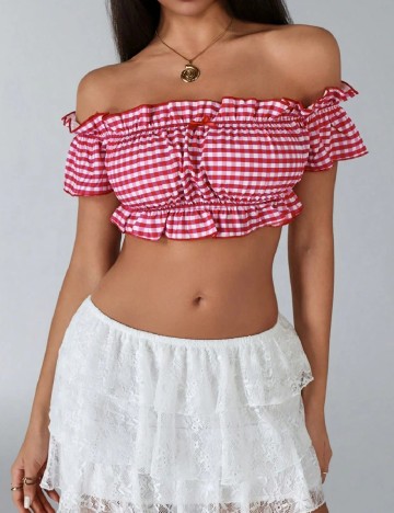 Top SHEIN, roz/rosu