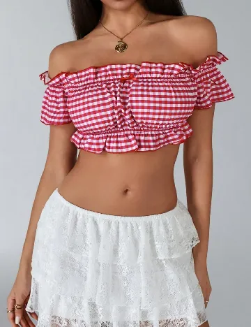 Top SHEIN, roz/rosu