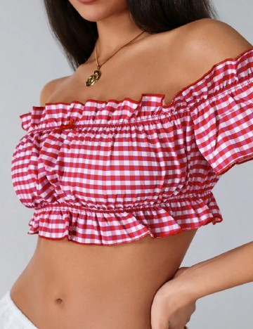 Top SHEIN, roz/rosu