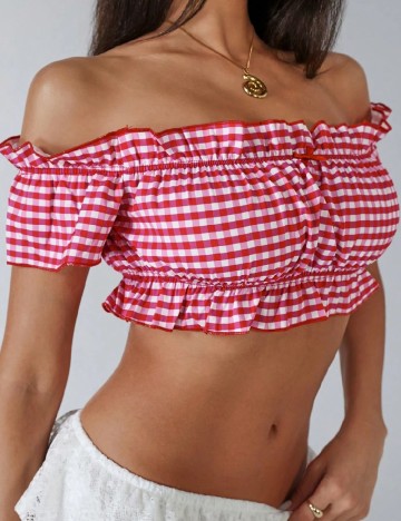 Top SHEIN, roz/rosu
