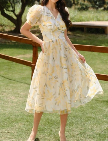 Rochie medie SHEIN, galben