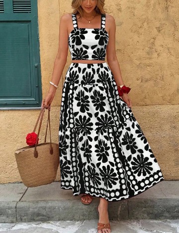 Compleu SHEIN, alb/negru