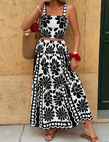 Compleu SHEIN, alb/negru