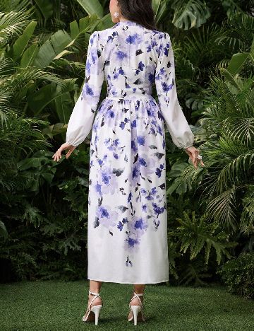 Rochie lunga SHEIN, alb/mov