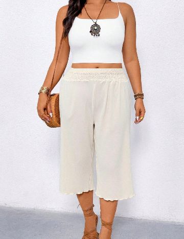Pantaloni SHEIN CURVE, crem