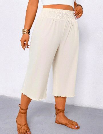 Pantaloni SHEIN CURVE, crem
