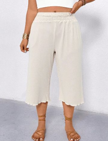 Pantaloni SHEIN CURVE, crem