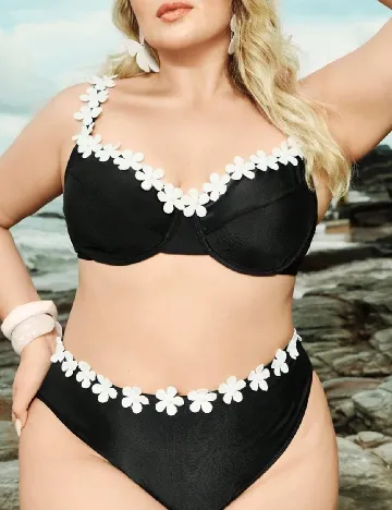 Costum de baie SHEIN CURVE, negru