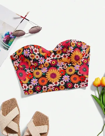 Top SHEIN, floral print