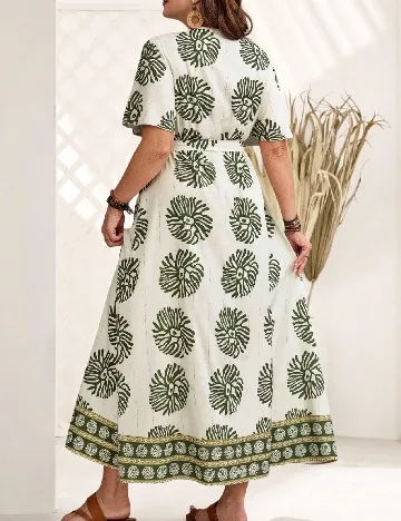 Rochie lunga Emery Rose Curve, crem/verde