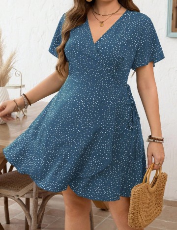 Rochie scurta SHEIN CURVE, albastru