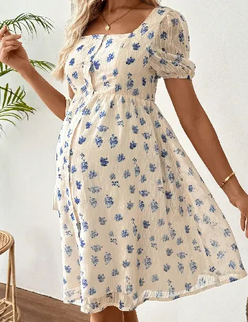 Rochie scurta SHEIN Maternity, crem