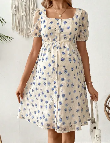Rochie scurta SHEIN Maternity, crem
