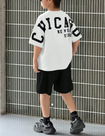 Compleu Shein Kids, alb/negru