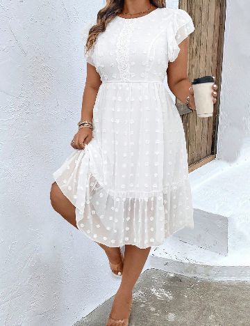 Rochie scurta SHEIN CURVE, alb