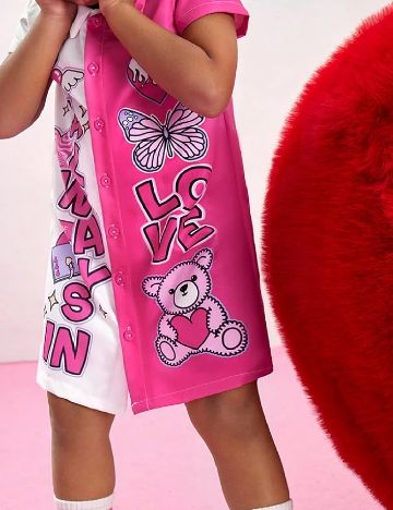 Rochie Shein Kids, alb/roz