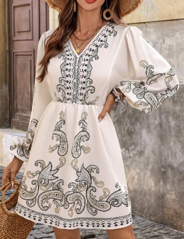 Rochie scurta SHEIN, ecru