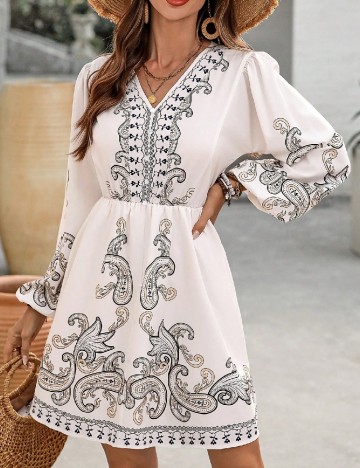 Rochie scurta SHEIN, ecru