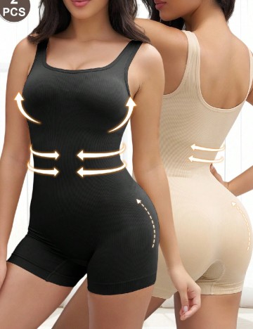Set salopete 2 bucati SHEIN, negru/crem