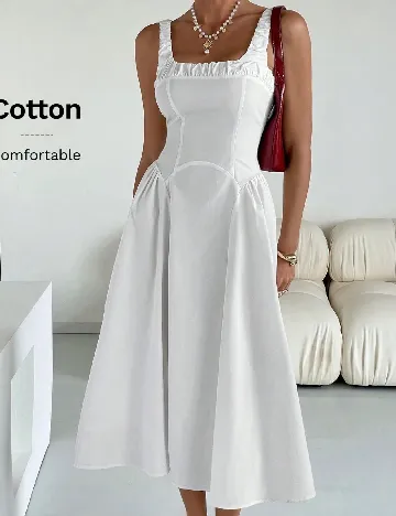 Rochie medie SHEIN, alb