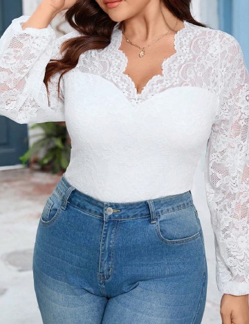Bluza SHEIN CURVE, alb