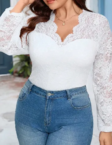 Bluza SHEIN CURVE, alb