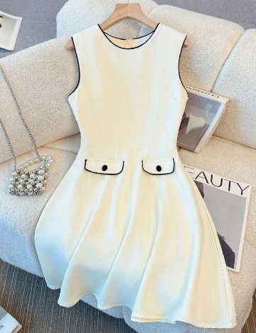 Rochie scurta SHEIN, ecru