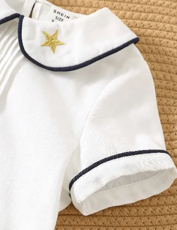 Compleu Shein Kids, alb/bleumarin