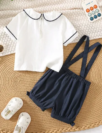 Compleu Shein Kids, alb/bleumarin
