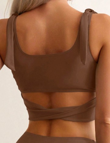Costum de baie SHEIN, maro