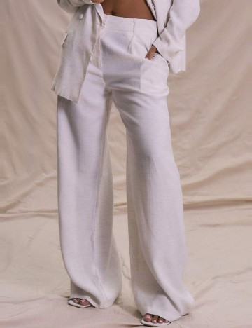 Pantaloni Musera, alb