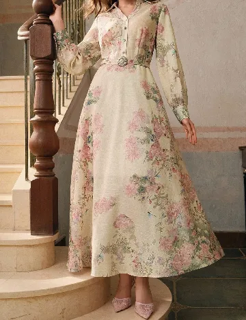 Rochie lunga MOTF, floral